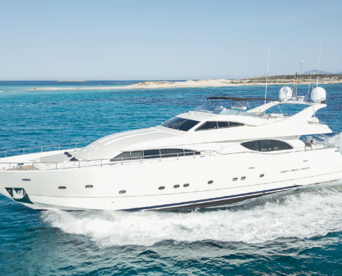 YOLO TOO Ferretti 94 motor yacht for charter Ibiza